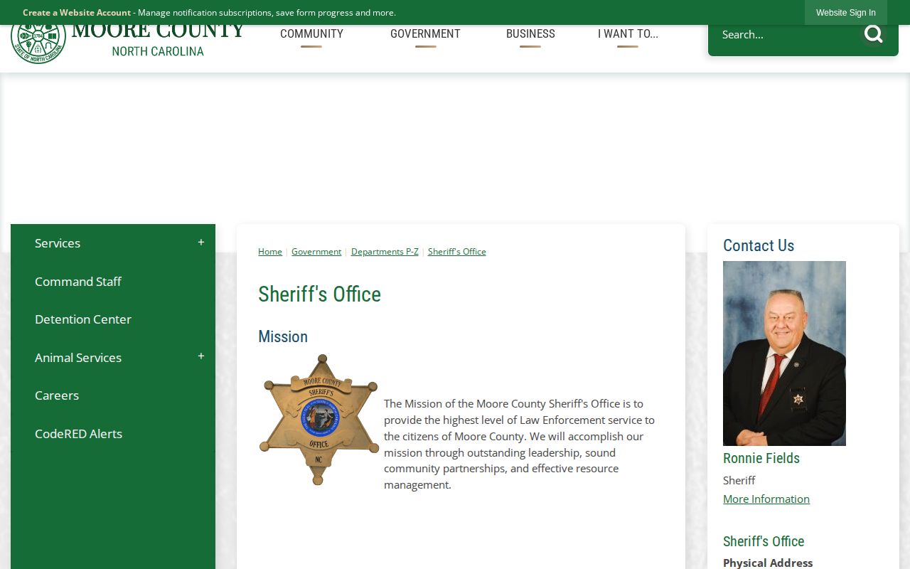 Moore County Sheriff arrest warrant contact and scam warning